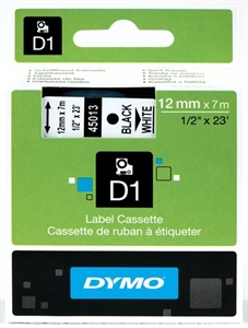 易达DYMO12mm*7m标签带(白底黑字,45013）