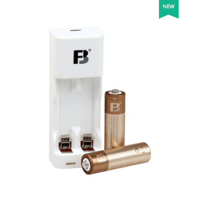 FB/沣标FB-2DS01+AA1000mAh 5号2节充电电池套装 智能快