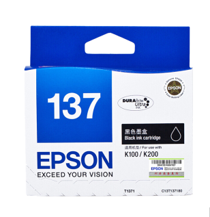 爱普生/Epson T137 黑色 原装墨盒T1371黑色（适用K