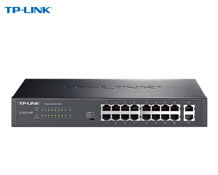 TP-LINK TL-SG1218P 16口千兆POE交换机 16GE(PoE)+2GE
